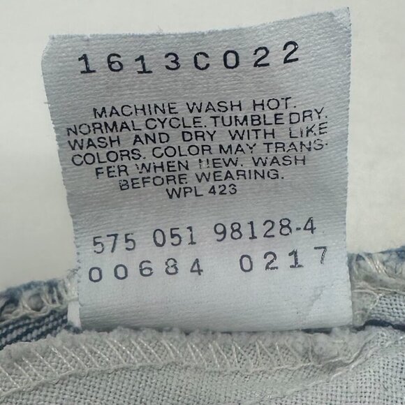 Levi’s 575 Vintage 80s Orange Tab Blue Acid Wash Cut Off Jean Shorts 33 Upcycled - Picture 12 of 14